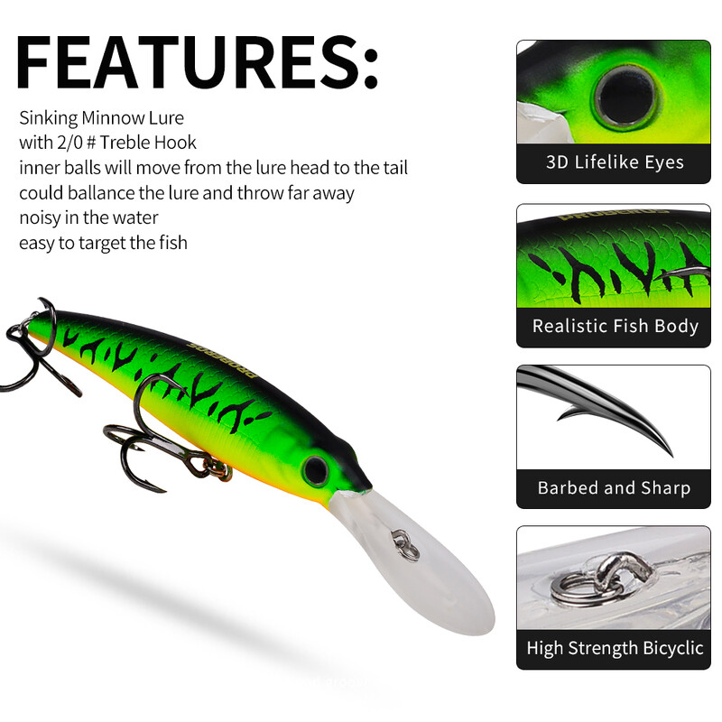 PROBEROS 1 kom 19 cm 53 g velika varalica za gavčicu, za više vrsta ribolova, laserski umjetni mamac, slana voda, vobleri za daleko bacanje na trolling