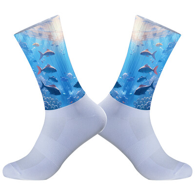 2024 Nové letné profesionálne športové cyklistické ponožky pre mužov a ženy, priedušné cestné bicykle, outdoorové športové pretekárske ponožky