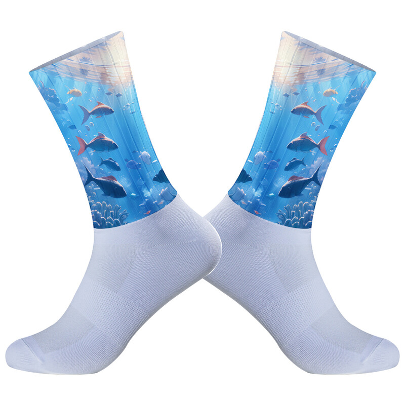 2024 Nové letné profesionálne športové cyklistické ponožky pre mužov a ženy, priedušné cestné bicykle, outdoorové športové pretekárske ponožky