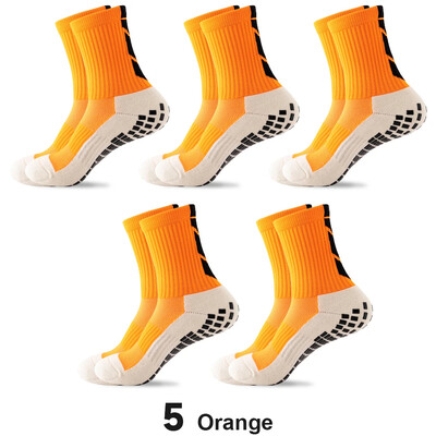 5 чифта/лот 2023 Нови мъжки чорапи ANTI SLIP Футболни чорапи до средата на прасеца Нехлъзгащи се футболни спортни велосипедни спортни мъжки чорапи EU38-45