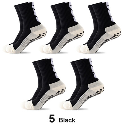 5 чифта/лот 2023 Нови мъжки чорапи ANTI SLIP Футболни чорапи до средата на прасеца Нехлъзгащи се футболни спортни велосипедни спортни мъжки чорапи EU38-45