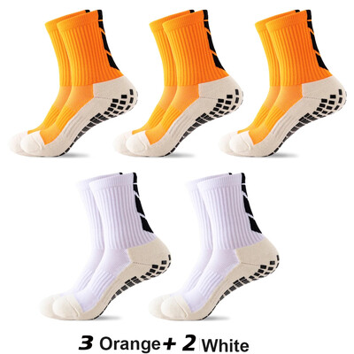 5 чифта/лот 2023 Нови мъжки чорапи ANTI SLIP Футболни чорапи до средата на прасеца Нехлъзгащи се футболни спортни велосипедни спортни мъжки чорапи EU38-45