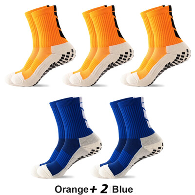 5 чифта/лот 2023 Нови мъжки чорапи ANTI SLIP Футболни чорапи до средата на прасеца Нехлъзгащи се футболни спортни велосипедни спортни мъжки чорапи EU38-45
