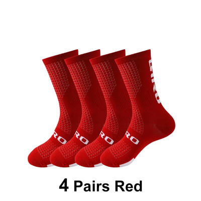 4 para biciklističkih čarapa, visokokvalitetne muške profesionalne biciklističke čarape koje upijaju znoj, prozračne su za trčanje na otvorenom i biciklizam, natjecateljska čarapa