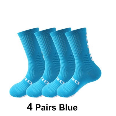 4 para biciklističkih čarapa, visokokvalitetne muške profesionalne biciklističke čarape koje upijaju znoj, prozračne su za trčanje na otvorenom i biciklizam, natjecateljska čarapa