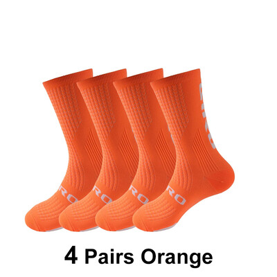 4 para biciklističkih čarapa, visokokvalitetne muške profesionalne biciklističke čarape koje upijaju znoj, prozračne su za trčanje na otvorenom i biciklizam, natjecateljska čarapa