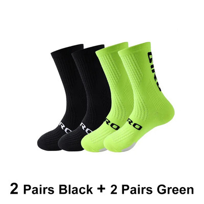 4 para biciklističkih čarapa, visokokvalitetne muške profesionalne biciklističke čarape koje upijaju znoj, prozračne su za trčanje na otvorenom i biciklizam, natjecateljska čarapa