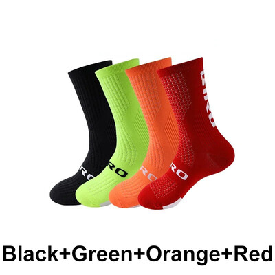 4 para biciklističkih čarapa, visokokvalitetne muške profesionalne biciklističke čarape koje upijaju znoj, prozračne su za trčanje na otvorenom i biciklizam, natjecateljska čarapa