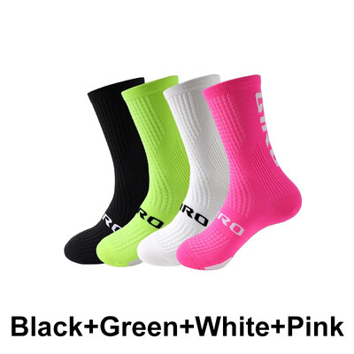 4 para biciklističkih čarapa, visokokvalitetne muške profesionalne biciklističke čarape koje upijaju znoj, prozračne su za trčanje na otvorenom i biciklizam, natjecateljska čarapa