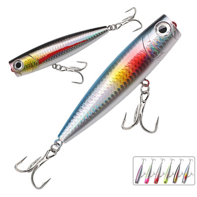 110mm 25g peldošs popper Lure Sea Long Shot mākslīgā makšķerēšana virsūdens zvejas māneklis Plastmasas cietās ēsmas makšķerēšanas piederumi