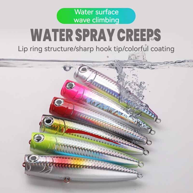 110 mm 25 g plávajúca popperová návnada na morský rybolov s dlhým záberom, umelá rybárska návnada na povrchový rybolov, plastová tvrdá návnada, rybárske potreby