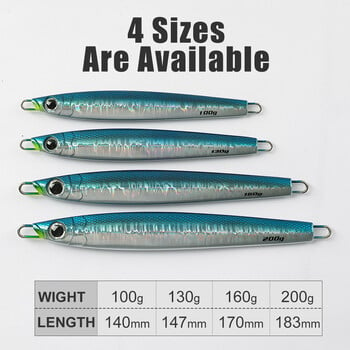 JIGGINGPRO 60g 80g 100g 130g 160g 200g Stay Jig Metal Jigs Fishing Lure Vertical Jigging Lure Kingfish Amberjack Σκουμπρί τόνου