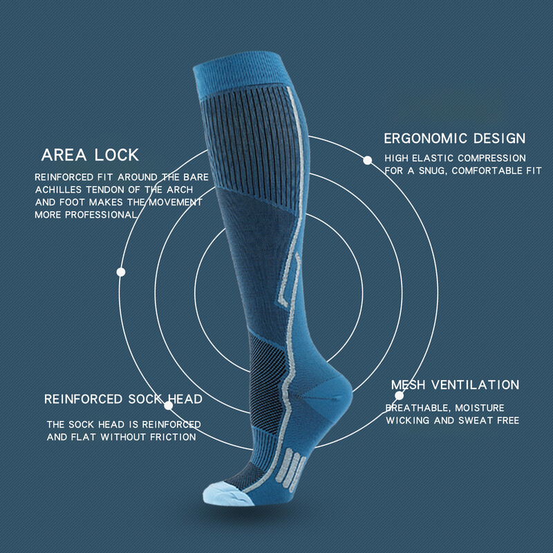 Crossfit Hombre Čarape za klizanje na otvorenom Biciklističke čarape Sportske čarape za dijabetes Muške kompresijske čarape Proširene vene Thermosokken