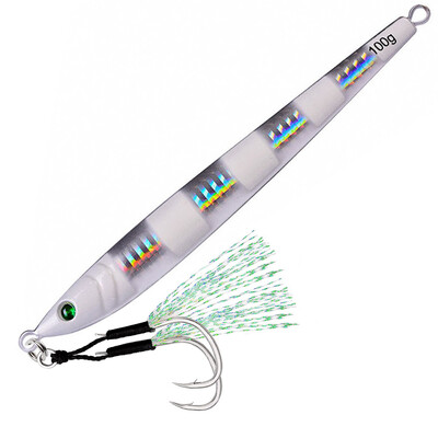 1 KOM Sporiji dugi metalni mamac za pecanje s udicom Žlica za sporo bacanje 60G 80G 100G Metalni mamac s umjetnom obalom Morski pribor