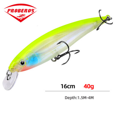 Minnow žvejybos masalas 160 mm 40 g plaukiojantis kietas masalas vobleris Jig masalas Crankbait karpis dryžuotas ešeris Pesca žvejybos reikmenys SwimBait