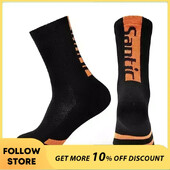 Santic Biciklističke čarape Sport za jahanje na otvorenom MTB Bicikl visoke bombe Prozračne brzosušeće čarape za slobodno vrijeme Muškarci Žene Biciklistička oprema