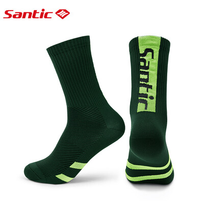 Santic Biciklističke čarape Sport za jahanje na otvorenom MTB Bicikl visoke bombe Prozračne brzosušeće čarape za slobodno vrijeme Muškarci Žene Biciklistička oprema