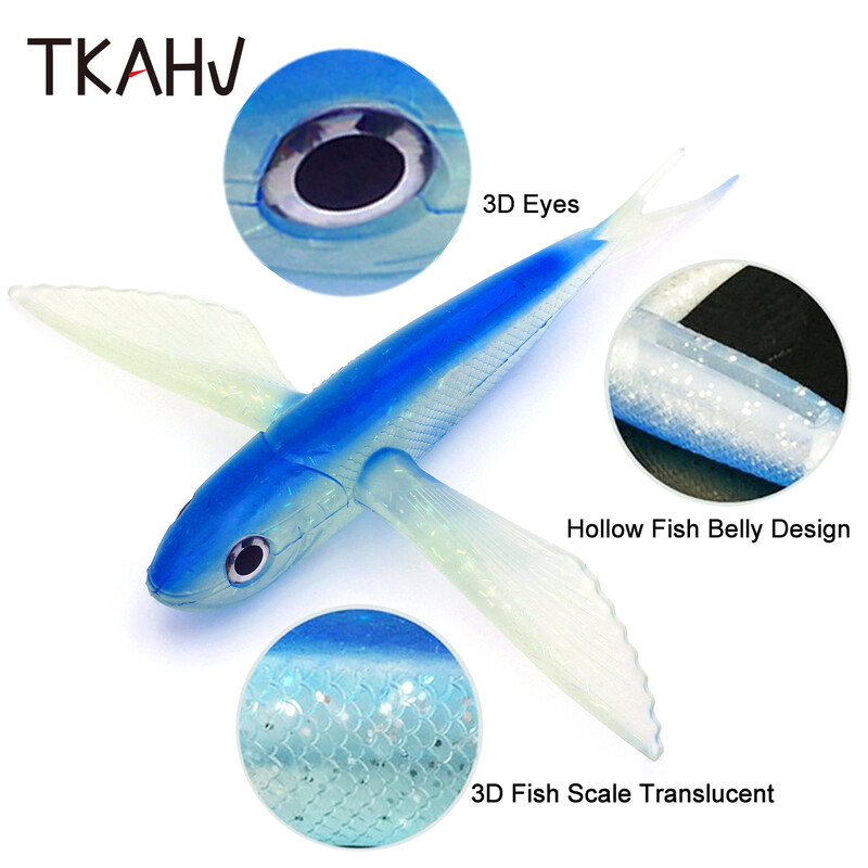 TKAHV 1 KOM Big Fish Wing Flying Soft Lure Tuna Bait Plutajući ili tonući brod Trolling Morska voda Bionic Umjetni pribor za ribolov