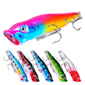 9cm 12,5g Popper Fishing Lure Hard Artificial Bait Topwater with 2 Treble Hooks Carp Fishing Lures Wobbler Crankbait