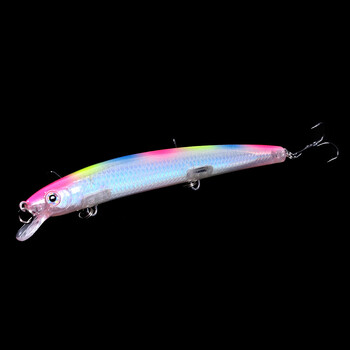 1 τεμ Long Minnow Fishing Lure 13cm 15g Floating Hard Wobbler Crankbait 3D Eyes Τεχνητό δόλωμα Πέστροφα Τούρνα Κυπρίνος Ψάρεμα