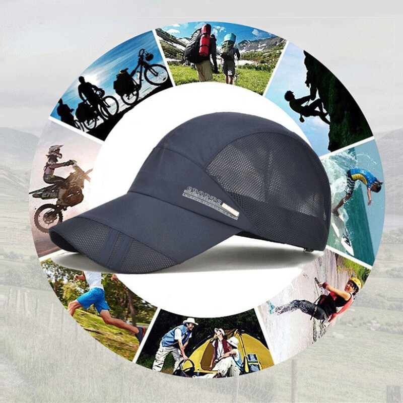 Športová rýchloschnúca čiapka, vonkajšia opaľovacia krémová baseballová čiapka, nastaviteľná letná čiapka, sieťovaná, priedušná, rýchloschnúca, pre mužov a ženy, bežecké čiapky