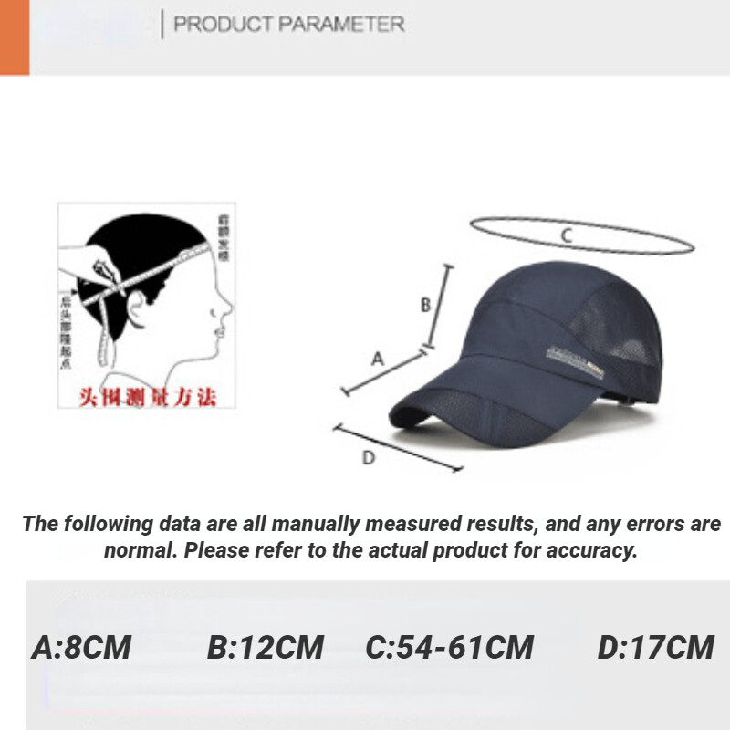 Športová rýchloschnúca čiapka, vonkajšia opaľovacia krémová baseballová čiapka, nastaviteľná letná čiapka, sieťovaná, priedušná, rýchloschnúca, pre mužov a ženy, bežecké čiapky