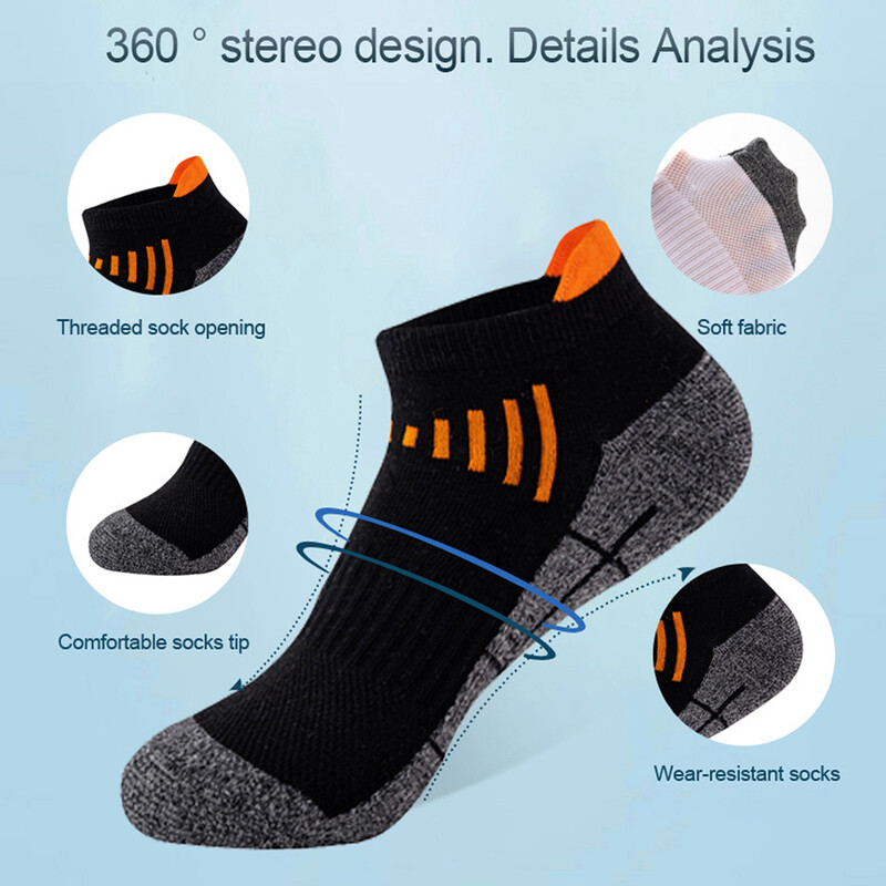 5 pari ženskih sportskih čarapa Atletske biciklističke čarape Prozračne čarape za košarku na otvorenom za fitness za trčanje za muškarce i muške čarape za gležnjeve