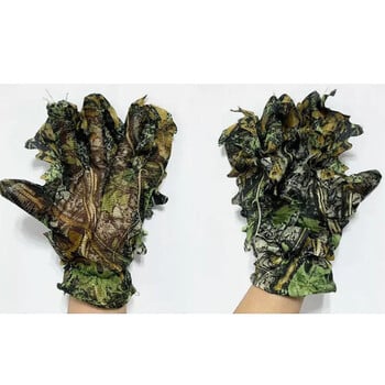 3D камуфлаж Ghillie ръкавици Bionic Leaf Camouflage Ловни снайперски ръкавици Jungle Wildlife Photography Quick Dry Gloves