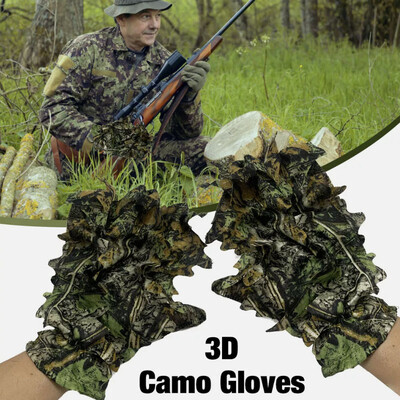 3D kamufliažinės Ghillie pirštinės Bionic Leaf kamufliažinės medžioklės Snaiperio pirštinės Džiunglių laukinės gamtos fotografija Greitai džiūstančios pirštinės
