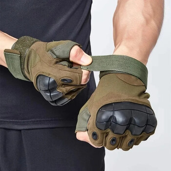 Γάντια τακτικής εξωτερικού χώρου Half Finger Paintball Airsoft Shot Combat Anti-Slid Men Bicycle Camping Gloves Hunting Protective tool