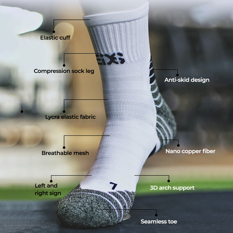 Dezodorans Nano bakrene sportske čarape za muškarce Antibakterijske košarkaške penjačke čarape Ljetne kompresijske MTB Biciklizam Biciklizam Trčanje