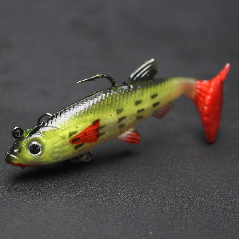 5 buc/lot 8 cm 12,5 g momeli de pescuit cu chiuveta bionica artificiala biban de mare VIB crap momeli moale Set cârlige înalte tackle pesca