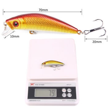 1 τεμ. Slow Sinking Fishing Lure Minnow Trolling Artificial 7,9g 7cm Ποιότητας Σκληρό Δόλωμα Pike Peche Bass Wobblers Αντιμετώπιση μανιβέλας