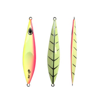 1PC Slow Pitch Jig Slow Falling Sinking Metal Jigging Pesca Glow Jigs 80g100g Luminous Lure Fishing Angler Bait