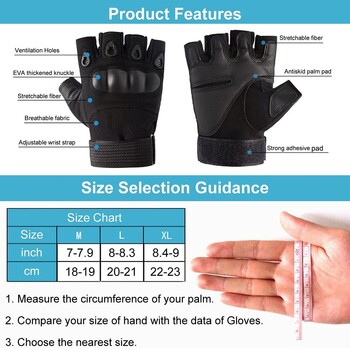 Tactical Gloves Half Finger Paintball Airsoft Shot Combat Anti-Skid Men Bicycle Full Finger Gloves Protective Gear