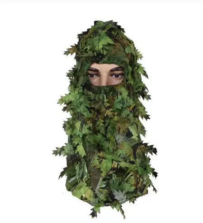 3D Bionic Leaf Balaclava medību cepure elpojoša Ghillie uzvalka cepures Jungle Camo sejas maska peintbola Airsoft peintbola makšķerēšanas cepure