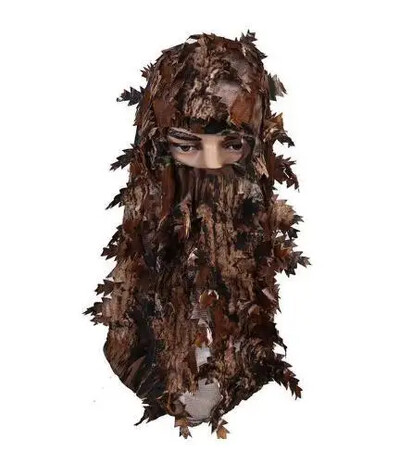 3D Bionic Leaf Balaclava medību cepure elpojoša Ghillie uzvalka cepures Jungle Camo sejas maska peintbola Airsoft peintbola makšķerēšanas cepure