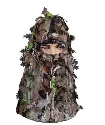 3D Bionic Leaf Balaclava medību cepure elpojoša Ghillie uzvalka cepures Jungle Camo sejas maska peintbola Airsoft peintbola makšķerēšanas cepure