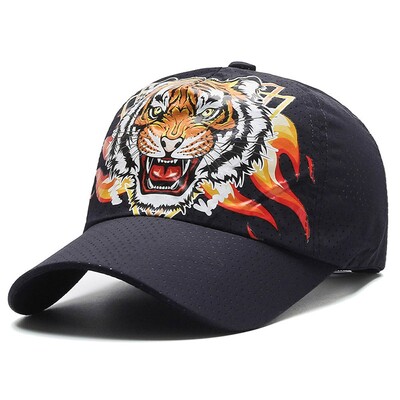 Hip hop bejzbol kape Scream Tiger Roar Kape za golf Prozračne mrežaste viziri za trčanje na otvorenom Šeširi sa životinjskim uzorkom Casquette Slobodno vrijeme