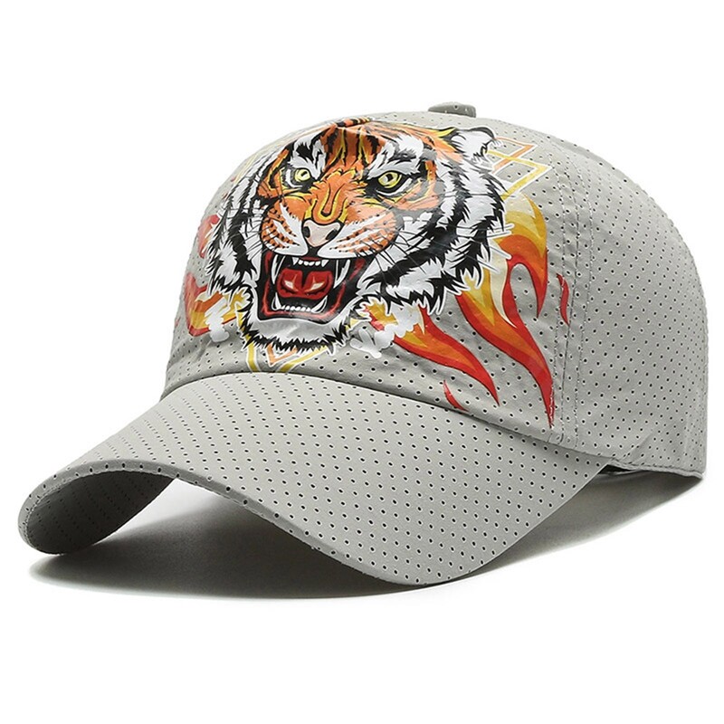 Hip hop bejzbol kape Scream Tiger Roar Kape za golf Prozračne mrežaste viziri za trčanje na otvorenom Šeširi sa životinjskim uzorkom Casquette Slobodno vrijeme