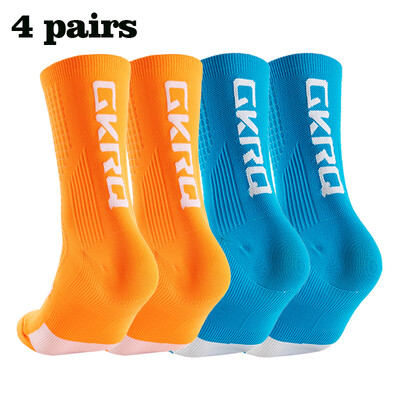 GKRQ 4 perechi 2023 șosete noi de ciclism Bicicletă Asistentă Compresie Bicicletă de drum Alergare Mtb Până la genunchi Alb Sport Funny Brand Negru