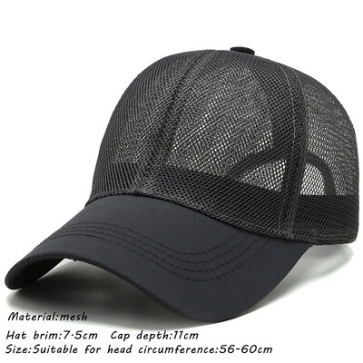 Ljetna mrežasta bejzbol kapa Unisex Kapa za kamiondžije Kape za kamiondžije Muška šešir za ribolov Brzosušeći šešir za trčanje za golf Podesivi šešir