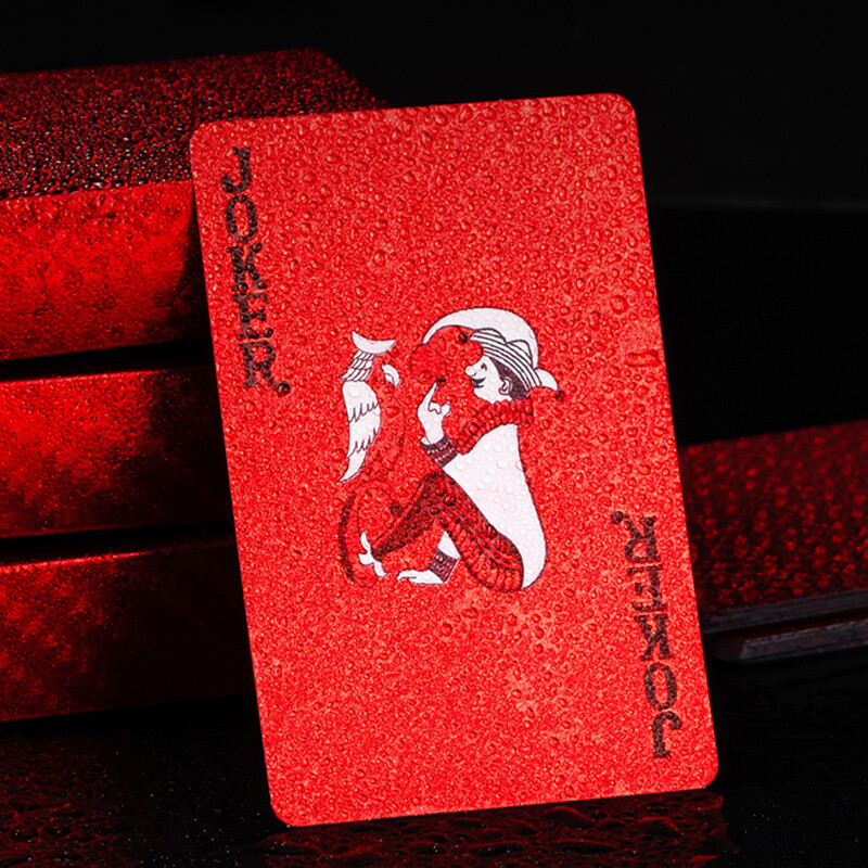 Crvene plastične karte za igranje PVC poker vodootporne perive Parker rustikalne zlatne kreativne zadebljane karte Year of the Dragon