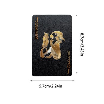 Τράπουλες Black Foil Poker Card Deck Αδιάβροχες πλαστικές κάρτες για Party & Classic Family Card Game