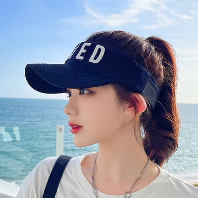 Šuplji šešir za sunčanje na otvorenom Ženska ljetna krema za sunčanje Topless Suncobran Šešir s velikim obodom i slovima