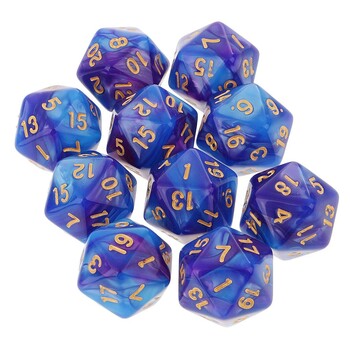 10 τμχ Polyhedral 20 Sided Dice D20 Dices RPG Dice Επιτραπέζια στηρίγματα για επιτραπέζια παιχνίδια - Διπλά χρώματα