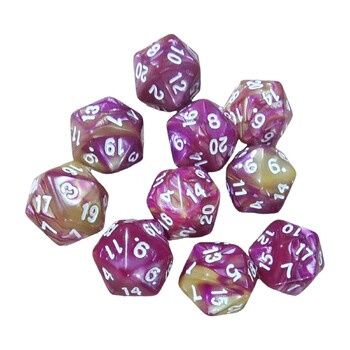 10 τμχ Polyhedral 20 Sided Dice D20 Dices RPG Dice Επιτραπέζια στηρίγματα για επιτραπέζια παιχνίδια - Διπλά χρώματα