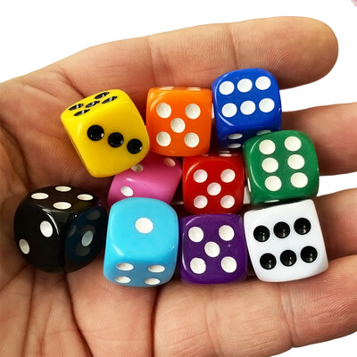 10 kom/pak. Nove kockice s akrilnim točkama 16 mm Okrugli kut Višebojna društvena igra Mahjong Dodaci Kocke 1,6 CM