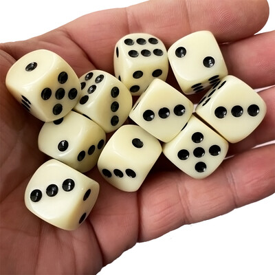 10 kom/pak. Nove kockice s akrilnim točkama 16 mm Okrugli kut Višebojna društvena igra Mahjong Dodaci Kocke 1,6 CM