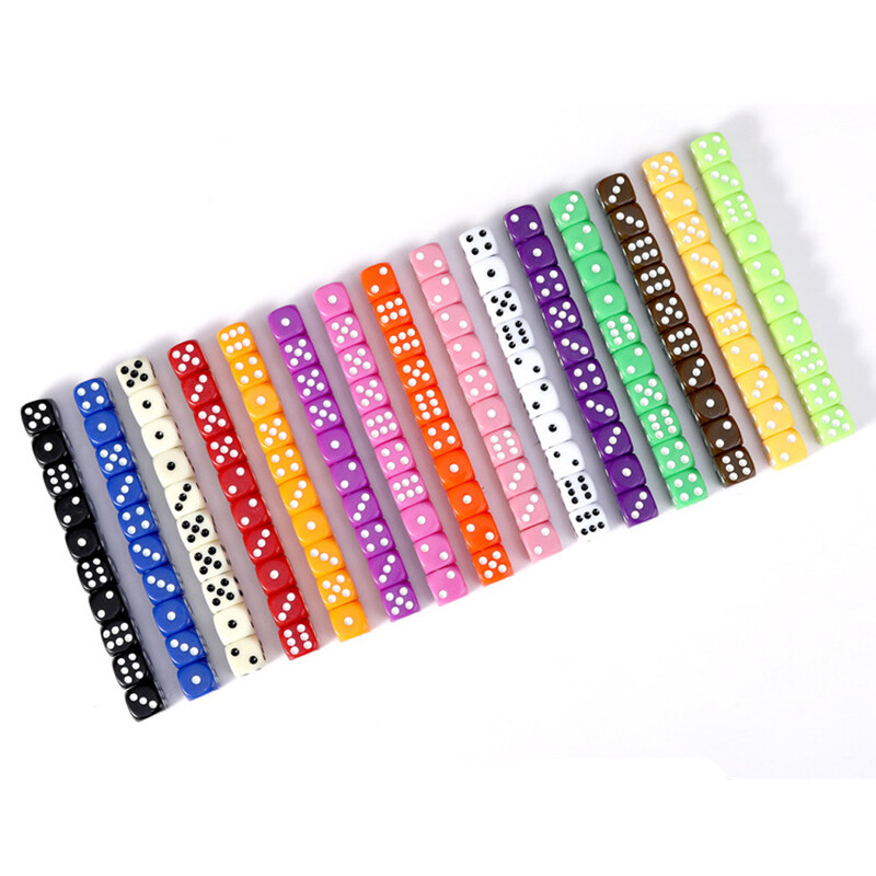 10 kom/pak. Nove kockice s akrilnim točkama 16 mm Okrugli kut Višebojna društvena igra Mahjong Dodaci Kocke 1,6 CM